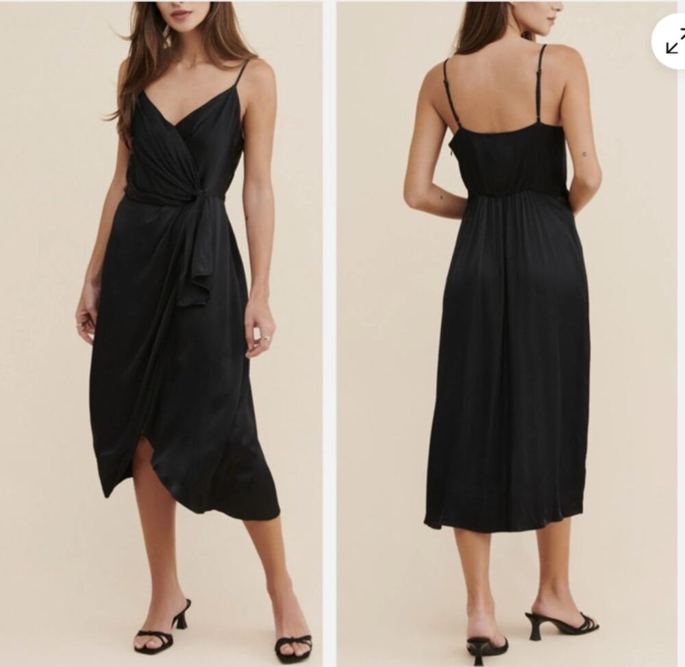 ANTHROPOLOGIE Giverny Midi Slip Dress Satin Sz 12